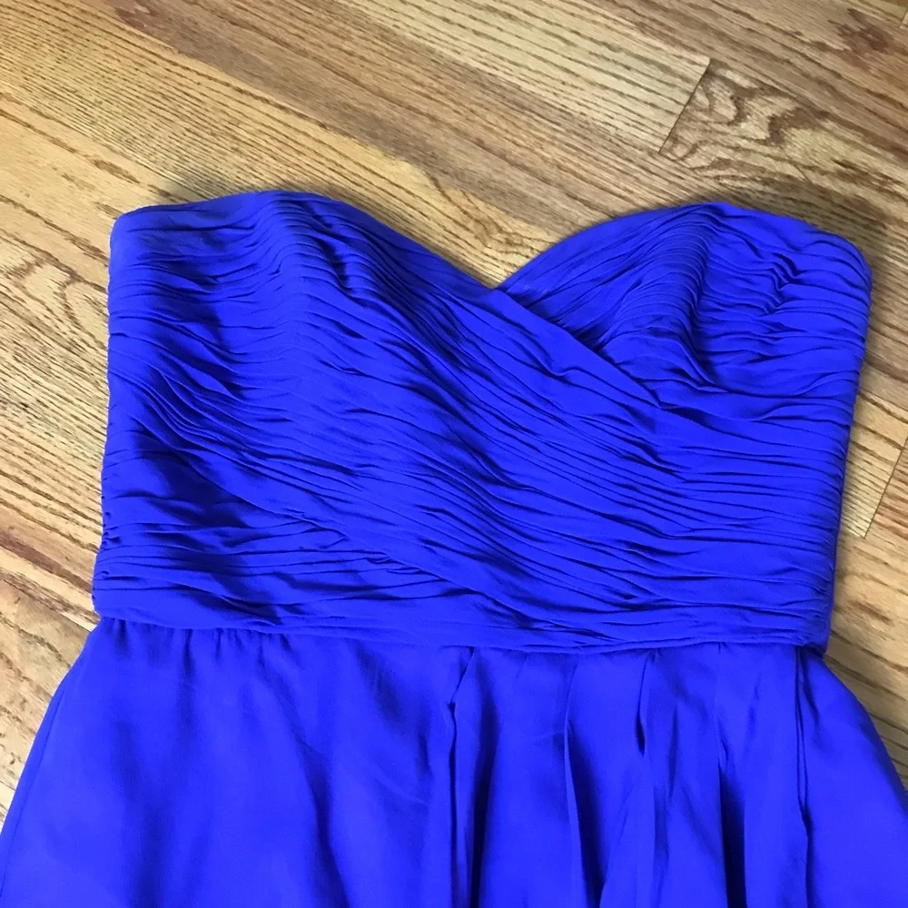 Vintage Kathryn Conover Purple Silk Strapless Dress - Picture 3 of 9